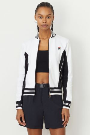 FILA Settanta Ii Jackets White / Black,Womens Clothing | CA.PGJSKD203